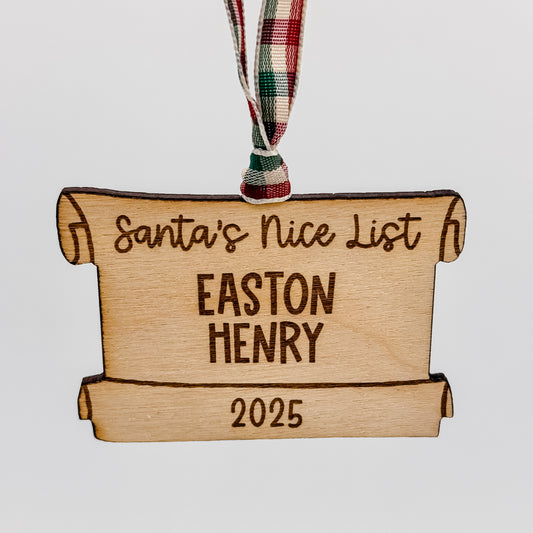 Santa's Nice List Ornament