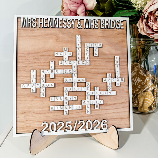 Teacher & Student Crossword Sign
