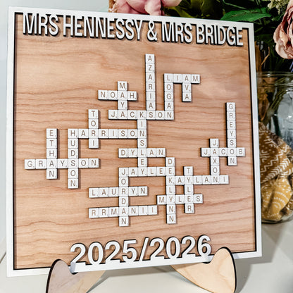 Teacher & Student Crossword Sign